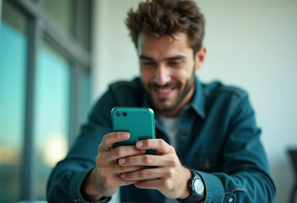 Junger Profi mit Smartphone