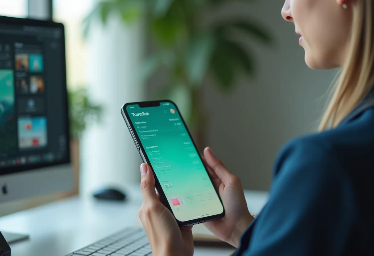 Close-up of productivity app interface