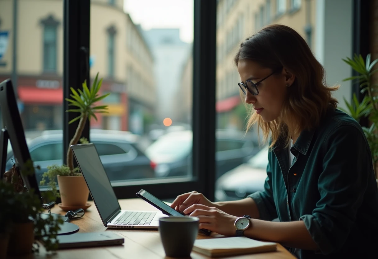 Freelancer using productivity apps