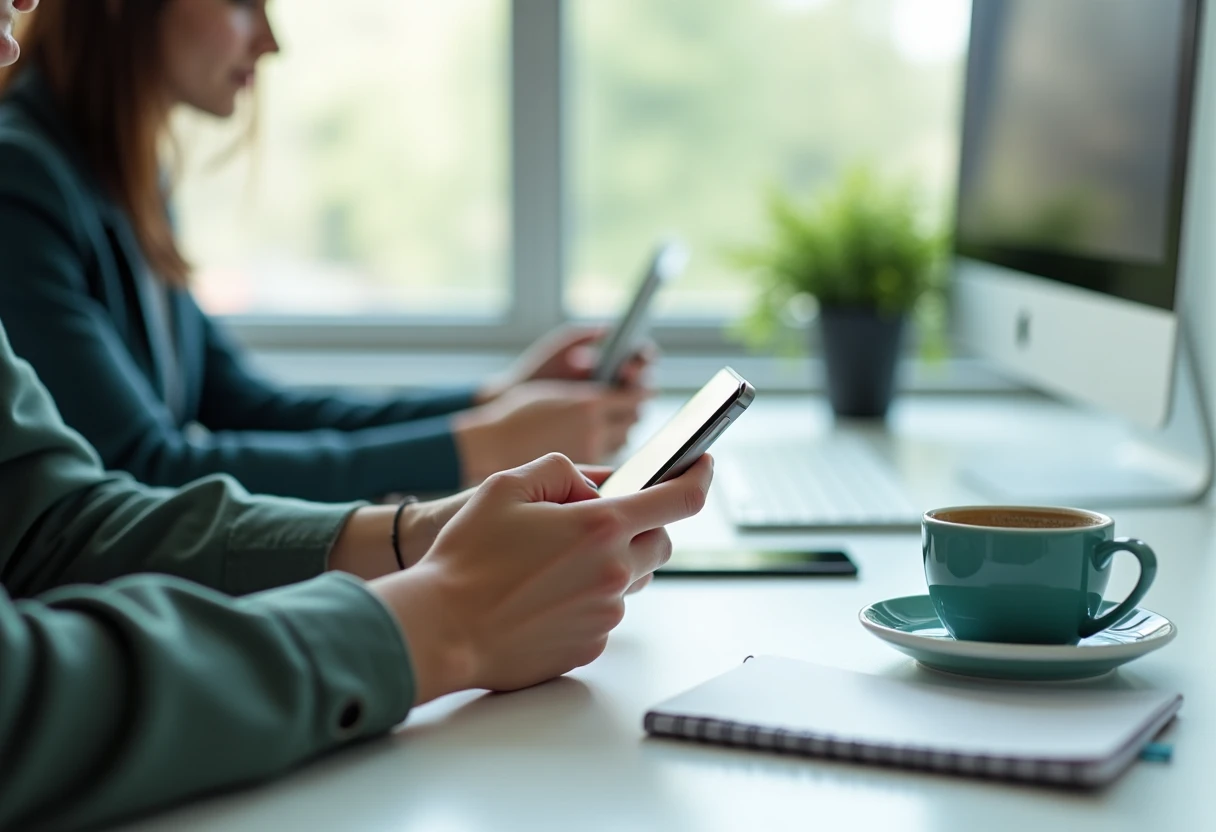 Freelance workspace with productivity tools