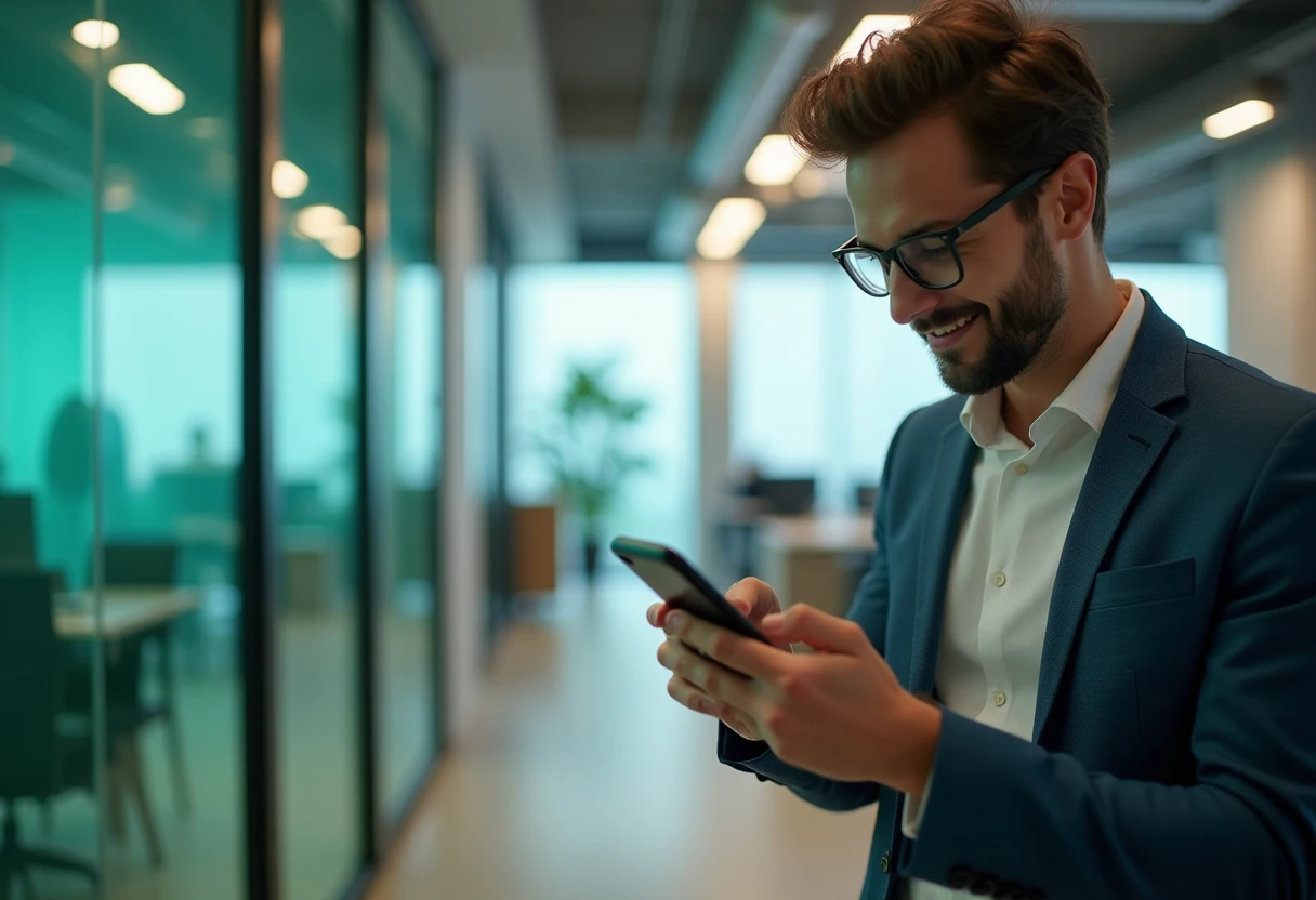 High-tech productivity apps in use